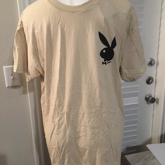 Men's Playboy Large Beige T Shirt New = Price is FIRM  Box TS1 - Picture 5 of 5
